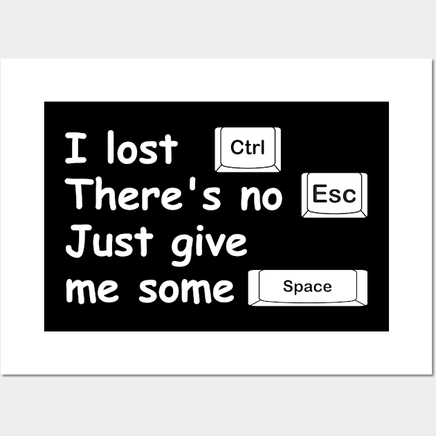 I lost Ctrl, there's no Esc, just give me some Space. Wall Art by TEEPOINTER